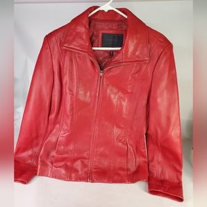 Cherry red Avanti leather jacket